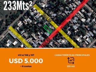 Terreno en venta  - 233mts2 - Arturo Seguí, La Plata [FINANCIADO]