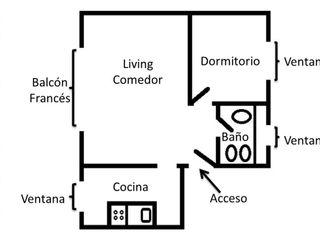 Departamento en venta - 1 Dormitorio 1 Baño - 38.58Mts2 - Balvanera