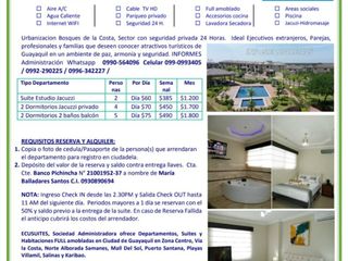 Departamento Lujo Jacuzzi Bosques de la Costa Frente Puerto Azul