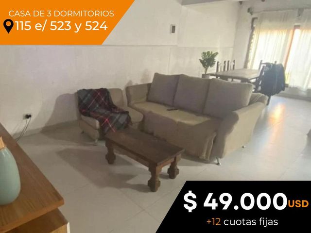 Casa en venta - 3 dormitorios 1 baño - 88mts2  - Tolosa [FINANCIADA]