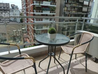 Moderno Monoambiente amoblado con balcón, pileta, gimnasio y laundry - Alquiler temporario