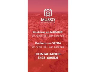 ALQUILER- Cocheras Dr Ghio 451- San Lorenzo