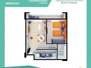 Foto 4 de 1 Dormitorio D - Edificio Miraggio
