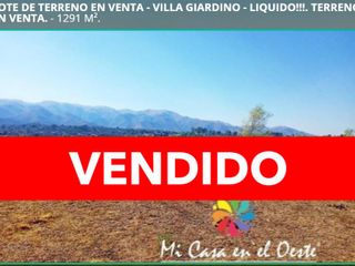 VENDIDO Terreno 1291m2 - Villa Giardino