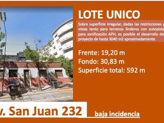 Terreno único - EN VENTA - San Telmo - Baja Incidencia - 3040 m2