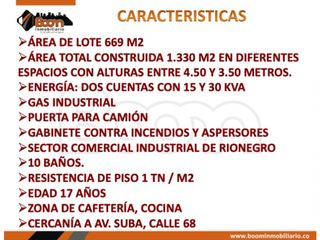 Foto 3 de *VENTA BODEGA 1.330 M2 SECTOR RIONEGRO BOGOTA