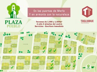 Terreno en  Merlo - Plaza Pueblo -  Lote 1 -Mza 207