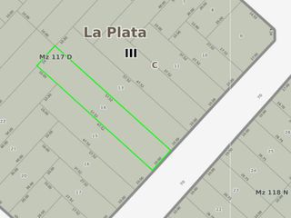 Terreno en venta - 10 x 57.52 - 575 mts 2 - Los Hornos