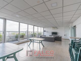 Moderno dos ambientes con balcón en edificio con Piscina, Sum y Gym