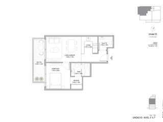 Departamento en  Venta 2 ambientes con Terraza de 39 m2 en  Cañitas