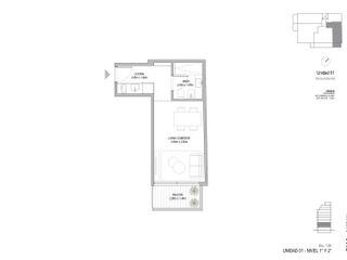 Departamento en  Venta 2 ambientes con Terraza de 39 m2 en  Cañitas