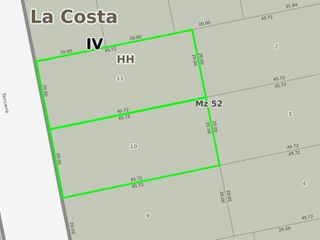 Terrenos en venta- 952 mts- San Clemente Del Tuyú