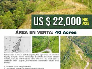 Terreno En Venta: Oxapampa “El Abra” Km 7 Hacia Villa Rica- Oxapampa Pasco Perú