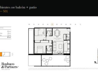 Departamento  2 ambientes con Gran Balcon piso 10  frente - Nuñez