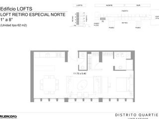 Excelente Loft en alquiler tradicional de 78 m2. Distrito Quartier, Retiro.