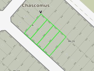 Terreno en venta - 10x30 mts - 300mts2  - Chascomus