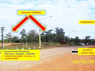 Foto 14 de EXCELENTE PREDIO PARA TODO DESTINO DE 2 HECTÁREAS, UBICACIÓN EXCEPCIONAL EMPALME DE RUTA 14, SANTO TOME CORRIENTES.