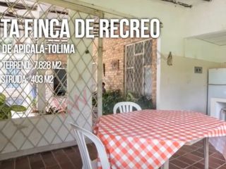 En venta casa campestre en Carmen de Apicalá con lote de 1.4 fanegadas.