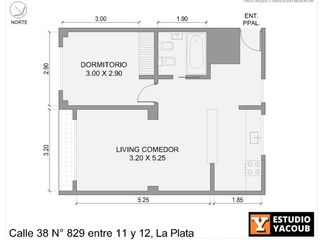 Departamento en venta - 1 dormitorio 1 baño - Cochera - Balcon - 47mts2 - La Plata