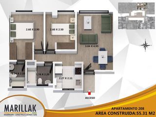 Foto 3 de apartamento en venta en edificio santa luisa de marillak. Cod V1373