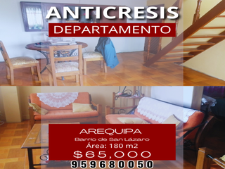 Foto 1 de ANTICRESIS DEPARTAMENTO DÚPLEX EN SAN LÁZARO - CERCADO
