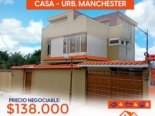 SE VENDE CASA - URB. MANCHESTER