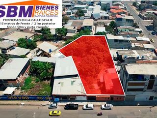 En Machala De Venta Propiedad en la Calle Pasaje de 1.182m2 Apta para Supermercado, Clinica, Centro de Acopio