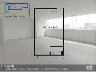 Foto 10 de Desde 47 m² / Us$470 Hasta 202 m² Oficinas Implementadas en Jirón de La Unión