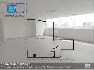 Foto 8 de Desde 47 m² / Us$470 Hasta 202 m² Oficinas Implementadas en Jirón de La Unión