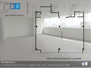 Foto 22 de Desde 47 m² / Us$470 Hasta 202 m² Oficinas Implementadas en Jirón de La Unión