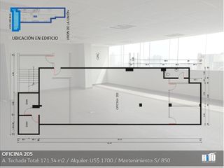 Foto 27 de Desde 47 m² / Us$470 Hasta 202 m² Oficinas Implementadas en Jirón de La Unión
