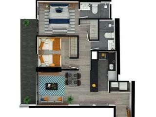 2 Dorm. 66 m² de Estreno (Piso 16)