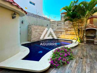 En alquiler: lujosa casa amoblada con piscina en La Carolina, Machala
