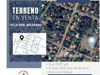 Terreno Villa General Belgrano