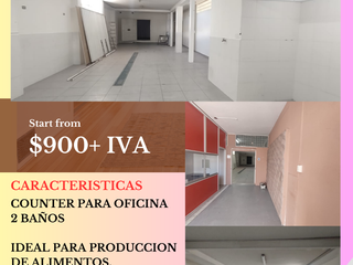 RENTO AMPLIA BODEGA DE 170M2  IDEAL PARA PRODUCCION DE ALIMENTOS