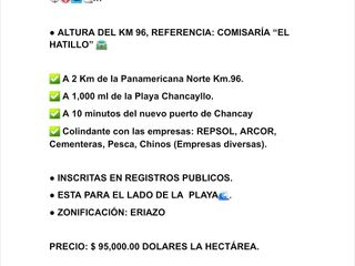 Foto 2 de EN VENTA TERRENO  271.00 HECTAREAS EN CHANCAY, A 10 MINUTOS DEL PUERTO DE CHANCAY