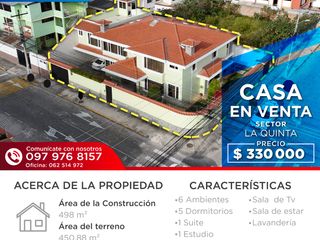 Foto 1 de CASA DE VENTA EN LA QUINTA