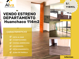 Foto 2 de VENDO DE ESTRENO DEPARTAMENTO  EN HUANCHACO CON  VISTA AL MAR