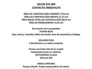 Foto 2 de VENDO CASA CONJUNTO HABITACIONAL TERRAZAS DEL PICHINCHA, Sector La Mena, Sur de Quito.