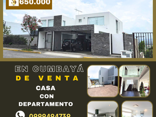 Foto 1 de En Cumbayá Casa de venta con 4 habitaciones, más departamento independiente de 199 m2