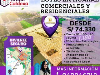 Foto 1 de Urbanización Residencial CIUDAD DORADA LOTES EN HUARAL. PROYECTO EN PREVENTA con Título de Propiedad Independizado. INMOBILIARIA GRUPO CALDEXA
