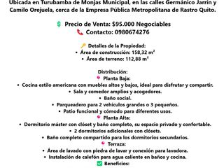 Foto 2 de VENDO Casa nueva por estrenar – Turubamba de Monjas Municipal, Sur de Quito
