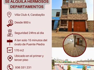 Foto 1 de SE ALQUILA LINDOS DEPARTAMENTOS EN VILLA CLUB 4, CARABAYLLO