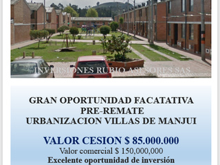 Foto 1 de FACATATIVA VILLAS DE MANJUI PRE-REMATE