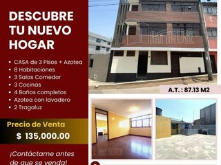 Foto 1 de 𝗣𝗥𝗘𝗖𝗜𝗢 𝗗𝗘 𝗢𝗖𝗔𝗦𝗜𝗢́𝗡…𝗩𝗘𝗡𝗧𝗔 𝗗𝗘 𝗖𝗔𝗦𝗔 𝗗𝗘 𝟯 𝗣𝗜𝗦𝗢𝗦 𝗬 𝗔𝗜𝗥𝗘𝗦 𝗘𝗡 𝗘𝗟 𝗥𝗜𝗠𝗔𝗖 $ 𝟭𝟯𝟬,𝟬𝟬𝟬