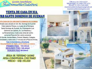 Foto 1 de VENTA CASA DE 3PISOS EN ICA, URB SANTO DOMINGO DE GUZMÁN
