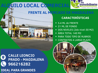 Foto 1 de ALQUILO LOCAL COMERCIAL FRENTE AL MERCADO DE MAGDALENA