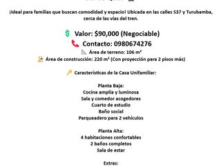 Foto 4 de AMPLIA Y HERMOSA CASA EN VENTA | SECTOR SOLIDARIDAD, SUR DE QUITO