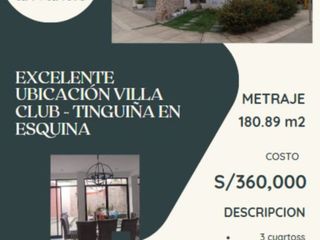 Foto 2 de Casa en venta - ocasion - condominio villa club - La Tinguiña - 181 m2 en Esquina.