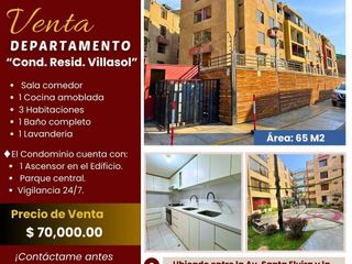 Foto 1 de VENTA DE HERMOSO DEPARTAMENTO EN CONDOMINIO RESID. VILLASOL, EN LOS OLIVOS.